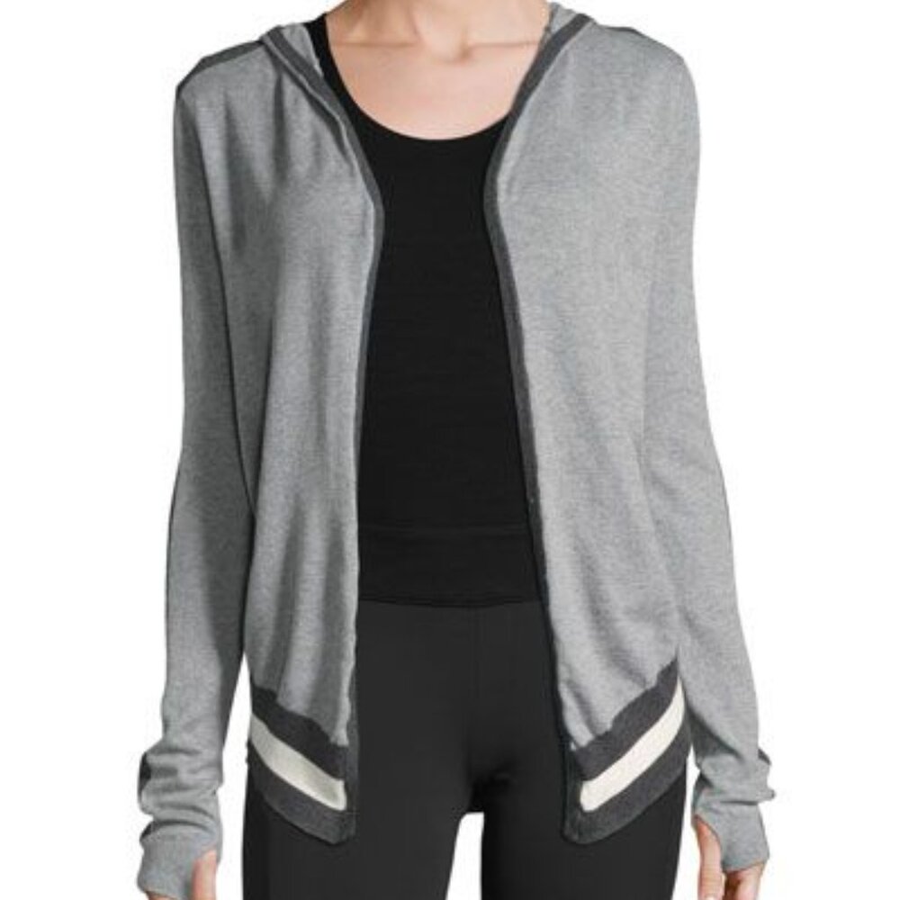 Blanc Noir | Hooded Wrap Silk Blend Cardigan